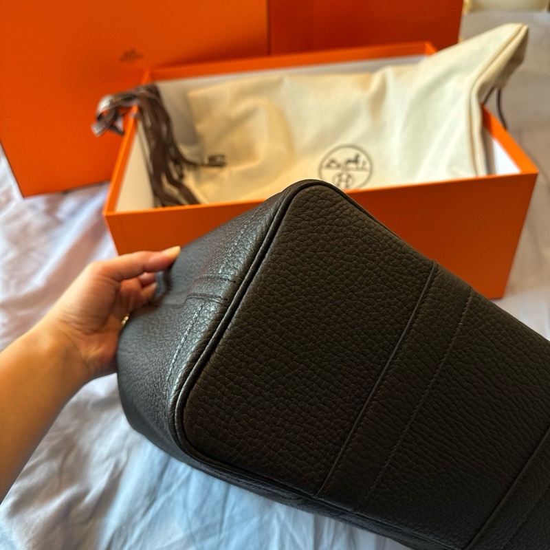 Hermes Garden Party 30 黑銀 (Negonda皮革）-2