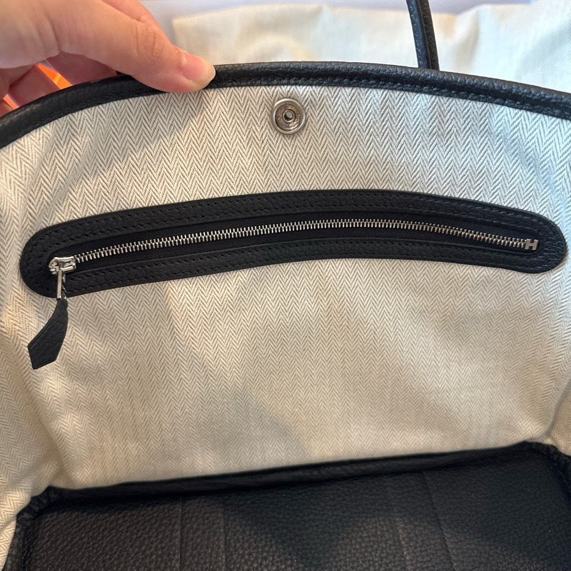 Hermes Garden Party 30 黑銀 (Negonda皮革）-12