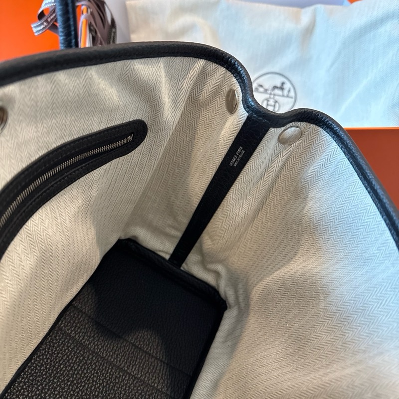 Hermes Garden Party 30 黑銀 (Negonda皮革）-13