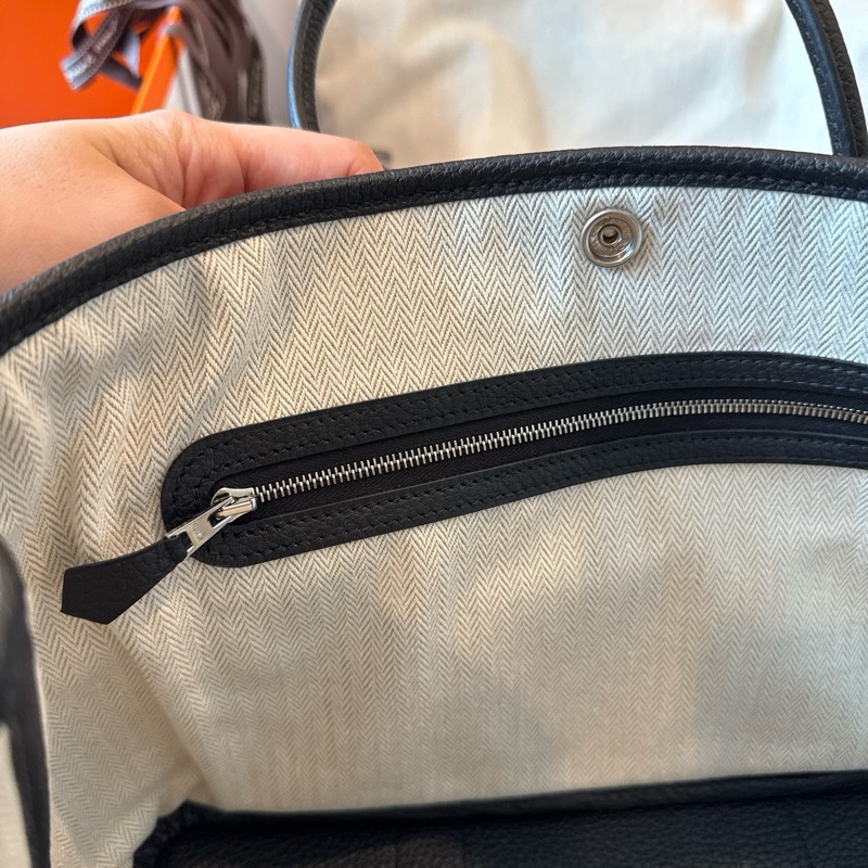 Hermes Garden Party 30 黑銀 (Negonda皮革）-14