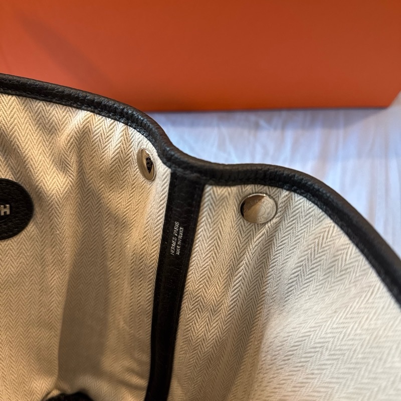 Hermes Garden Party 30 黑銀 (Negonda皮革）-15