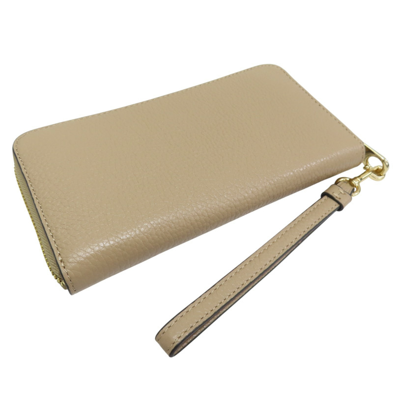 卡其色 牛皮 拉鍊長夾【COACH 寇馳】-3