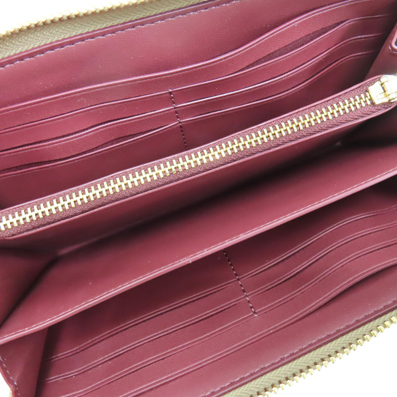 卡其色 牛皮 拉鍊長夾【COACH 寇馳】-4