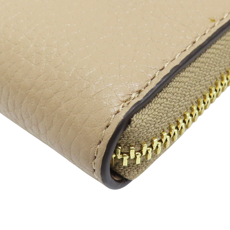 卡其色 牛皮 拉鍊長夾【COACH 寇馳】-8