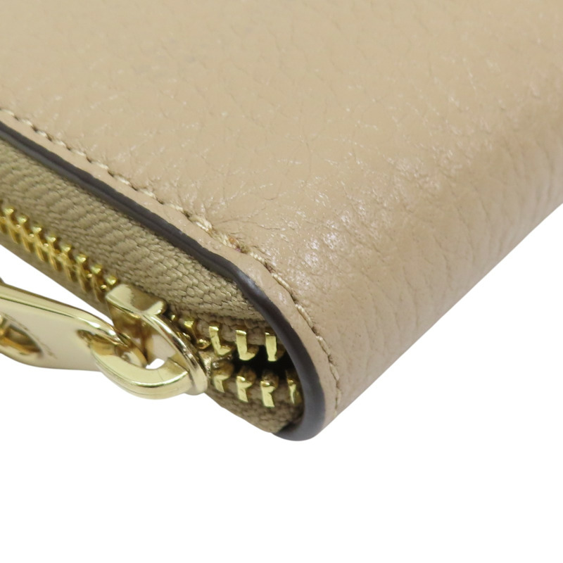 卡其色 牛皮 拉鍊長夾【COACH 寇馳】-11