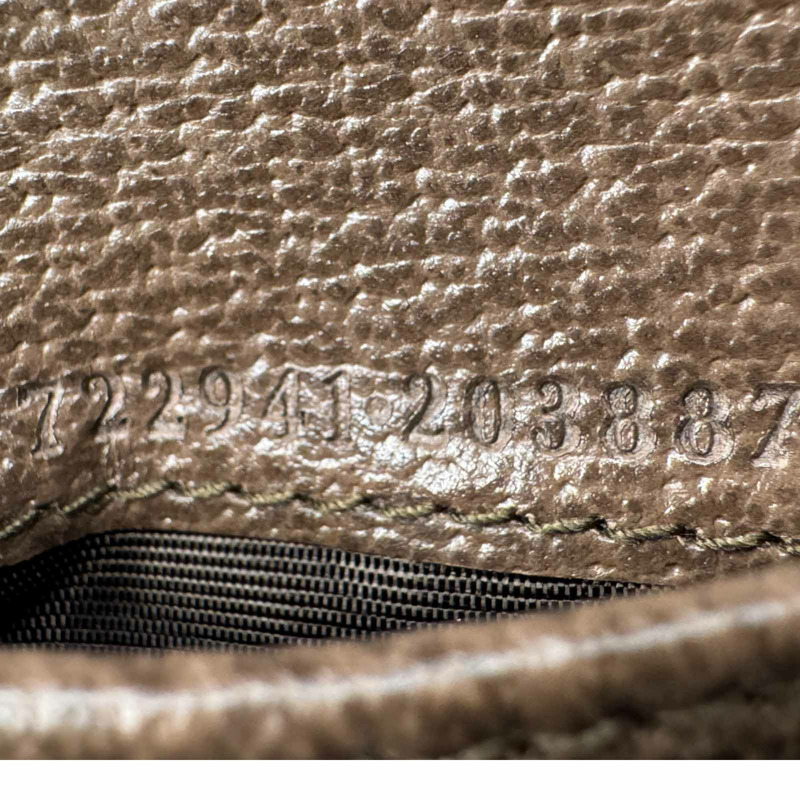 棕色牛皮 紅/綠帆布 short wallet 短夾 722941【GUCCI 古馳】 722941-9