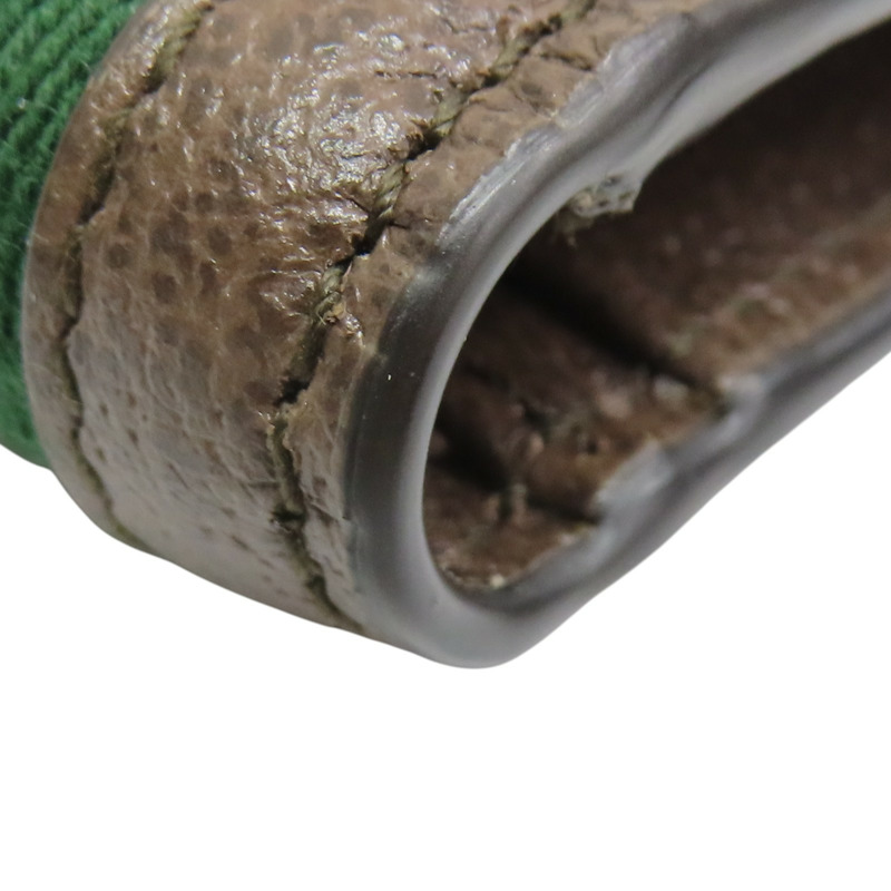 棕色牛皮 紅/綠帆布 short wallet 短夾 722941【GUCCI 古馳】 722941-10