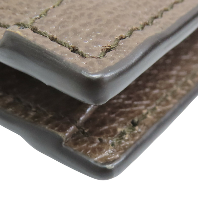 棕色牛皮 紅/綠帆布 short wallet 短夾 722941【GUCCI 古馳】 722941-11