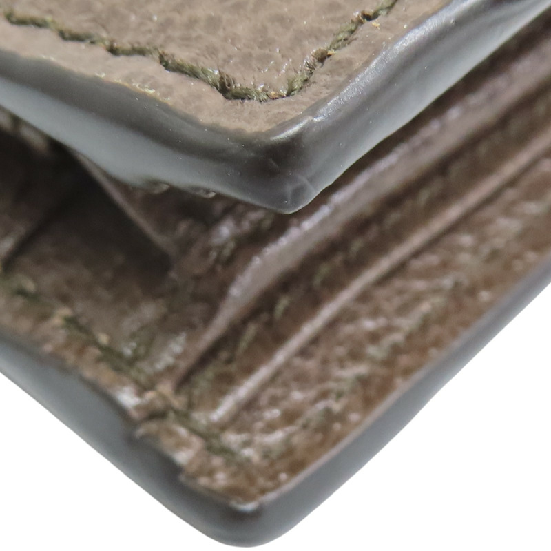 棕色牛皮 紅/綠帆布 short wallet 短夾 722941【GUCCI 古馳】 722941-12