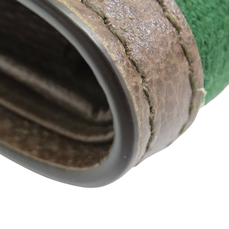 棕色牛皮 紅/綠帆布 short wallet 短夾 722941【GUCCI 古馳】 722941-13