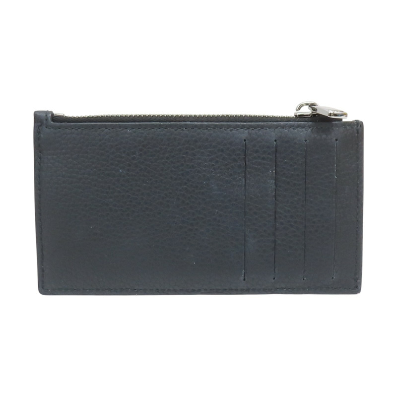 藍色 緹花帆布 牛皮 零錢包 名片夾【Dior 迪奧 】-1