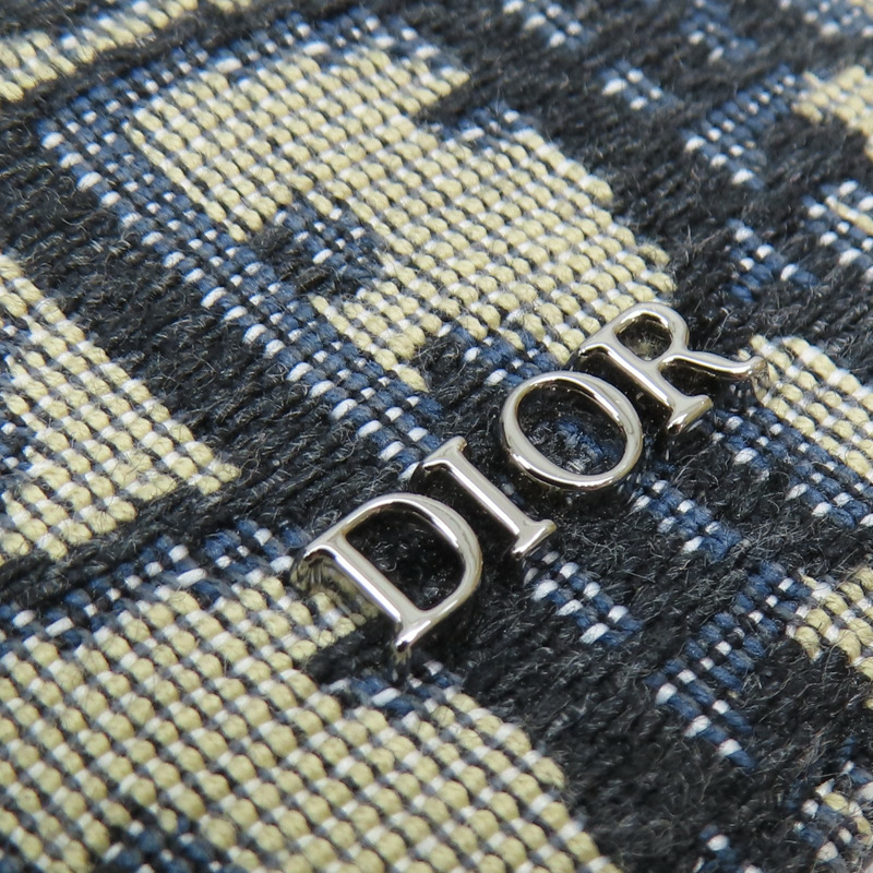 藍色 緹花帆布 牛皮 零錢包 名片夾【Dior 迪奧 】-7