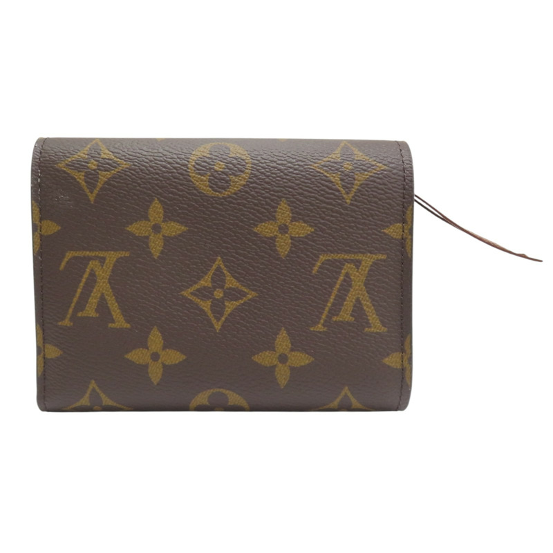 棕色 原花帆布 三折 Victorine 扣式短夾【LOUIS VUITTON LV 路易威登】 M62472-1