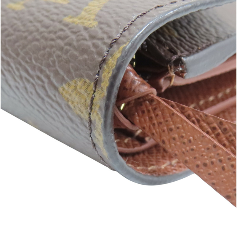 棕色 原花帆布 三折 Victorine 扣式短夾【LOUIS VUITTON LV 路易威登】 M62472-12