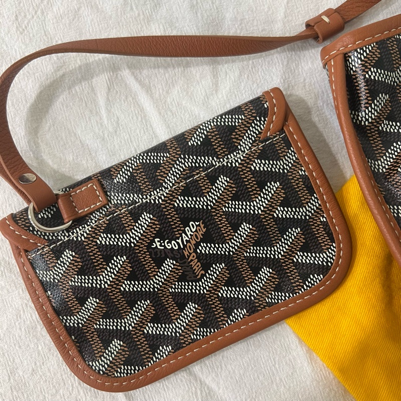 ෆ Goyard Mini Tote 焦糖黑-10