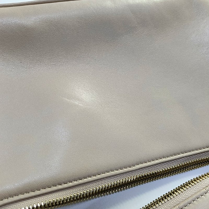 BALIY 托特包淺粉色羊皮印花絎縫單肩包斜挎包金色五金子袋2條可拆卸肩帶 9.8新-8