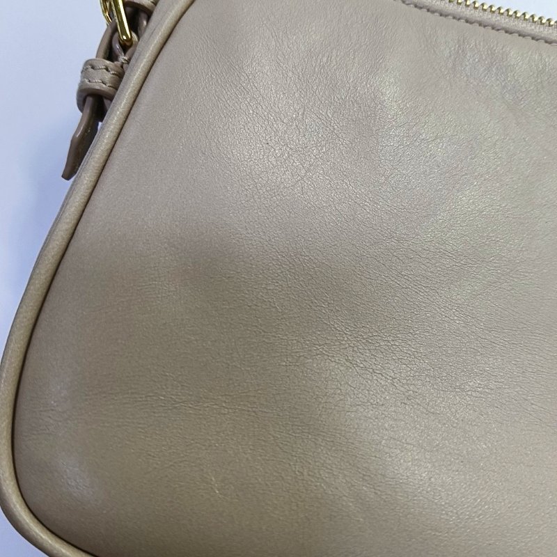 BALIY 托特包淺粉色羊皮印花絎縫單肩包斜挎包金色五金子袋2條可拆卸肩帶 9.8新-9