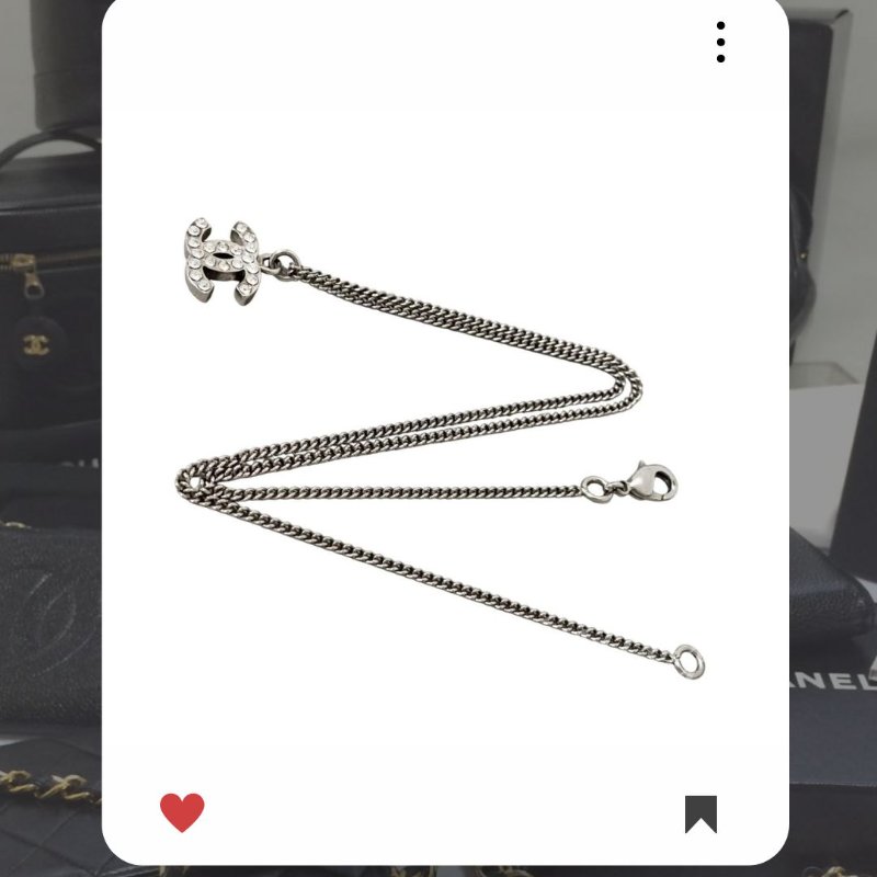 🛍️🎁 雙11🔥 11月新品上架 🔥💖 ✨極美罕有 香奈兒 Chanel 銀色閃鑽雙CC 項鏈🔥 香奈兒熱賣款 香奈兒經典款 頸鏈 CHANEL NECKLACE-3