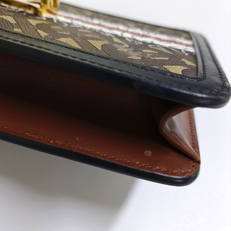 BURBERRY Robin 多色塗層帆布TB斜挎包單肩包 金色五金 可拆卸肩帶 9.8新-9