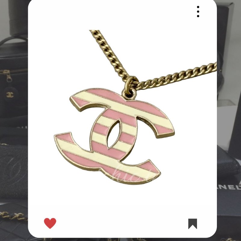 🛍️🎁 雙11🔥 11月新品上架 🔥💖 ✨超美新款 !香奈兒 Chanel Coco 粉紅色項鍊 和金色邊框 象牙色X金色項鍊 🌟項鍊 🔥 香奈兒熱賣款 香奈兒項鏈 CHANEL NECKLACE-7