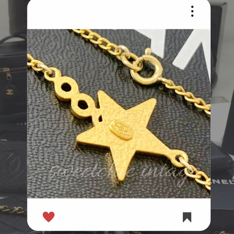 🛍️🎁 雙11🔥 11月新品上架 🔥💖 ✨復古 香奈兒 Chanel 粉紅金色星星 COCO 項鍊 🔥 香奈兒熱賣款 香奈兒項鏈 CHANEL NECKLACE-2