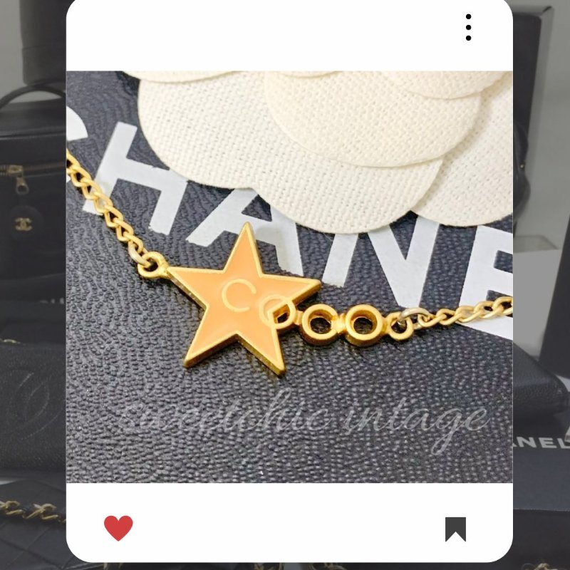 🛍️🎁 雙11🔥 11月新品上架 🔥💖 ✨復古 香奈兒 Chanel 粉紅金色星星 COCO 項鍊 🔥 香奈兒熱賣款 香奈兒項鏈 CHANEL NECKLACE-4