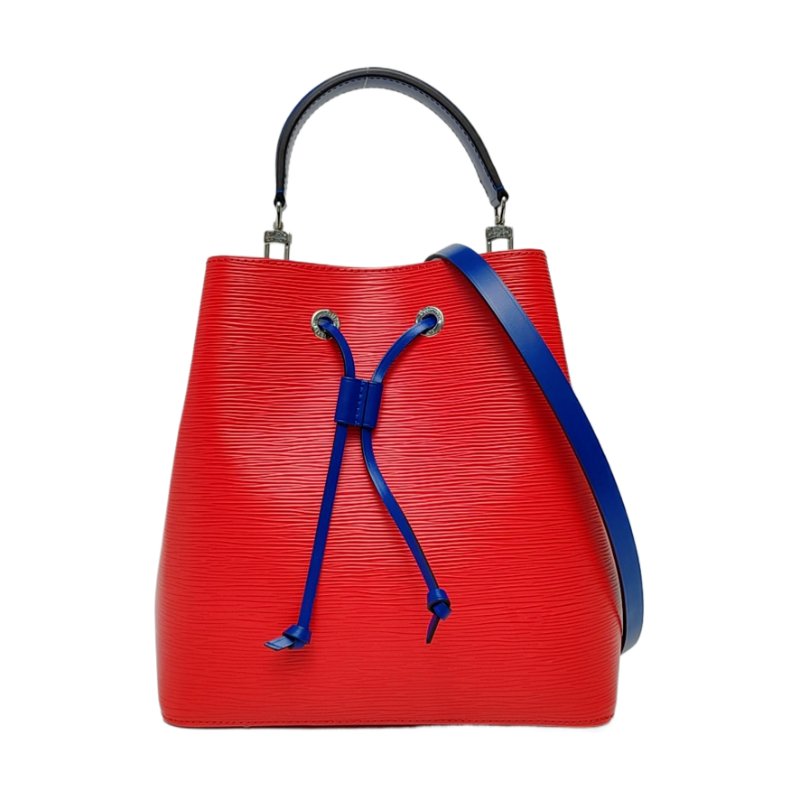 LOUIS VUITTON NÉONOÉ 中號紅色EPI牛皮水波紋水桶包單肩包手提包斜挎包 銀色五金 2條可拆卸肩帶 配件齊全 9.8新-0