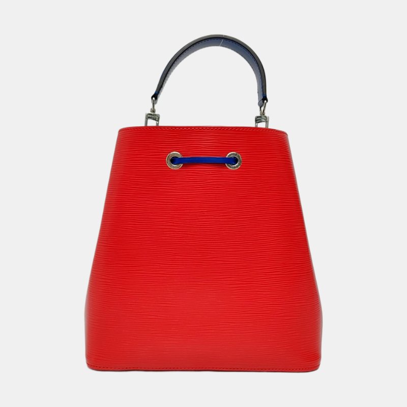 LOUIS VUITTON NÉONOÉ 中號紅色EPI牛皮水波紋水桶包單肩包手提包斜挎包 銀色五金 2條可拆卸肩帶 配件齊全 9.8新-4