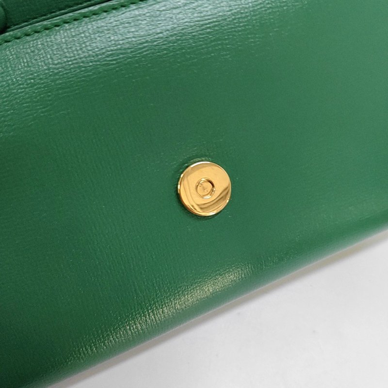 GUCCI Horsebit 1955 迷你綠色皮革馬銜扣單肩包斜挎包 綠色五金可拆卸肩帶 9.8新-8