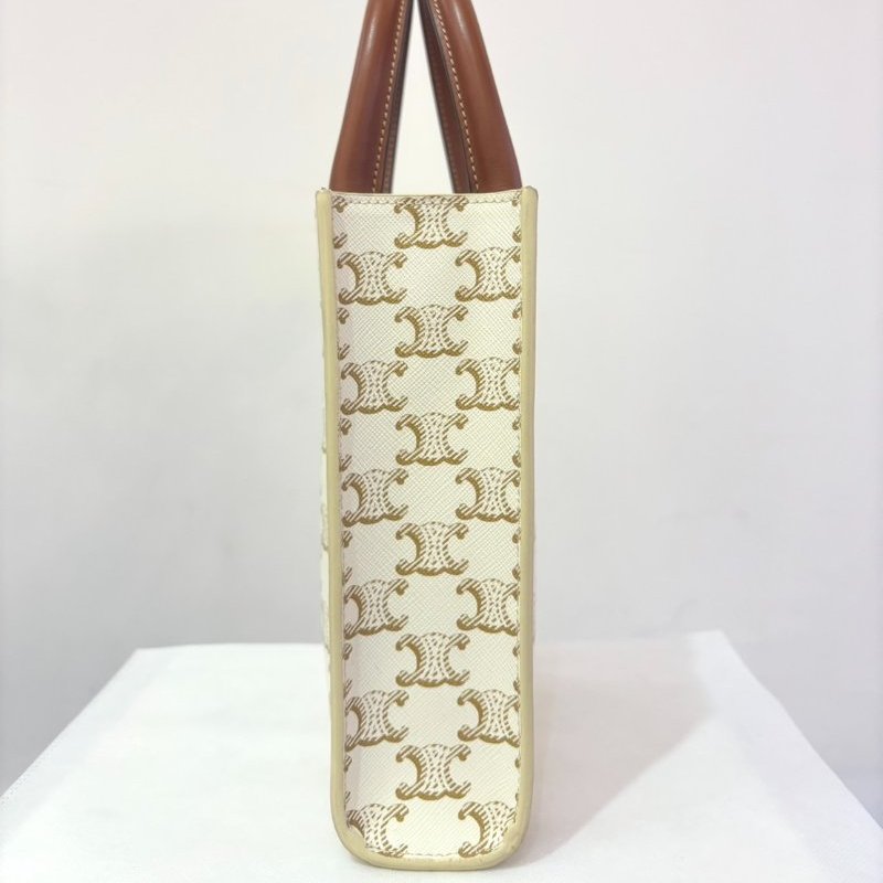 CELINE白PVC LOGO 小琴譜二用包-1