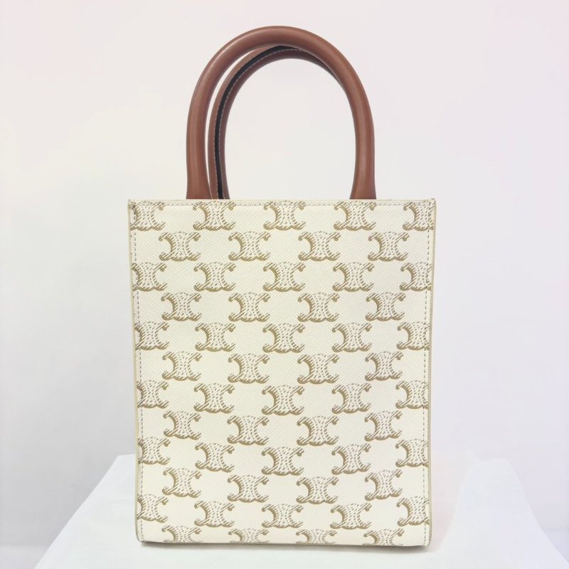 CELINE白PVC LOGO 小琴譜二用包-2