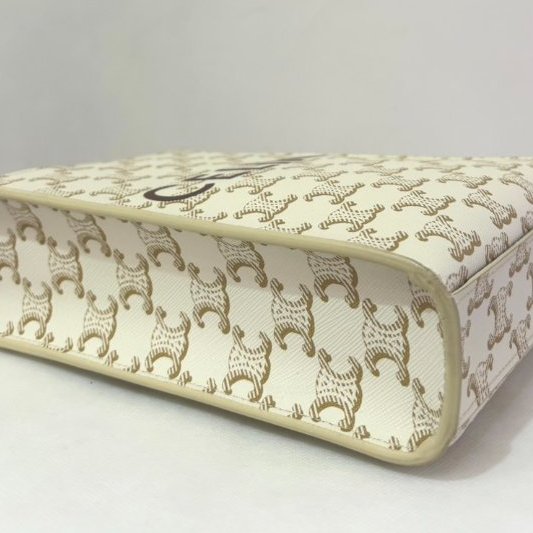 CELINE白PVC LOGO 小琴譜二用包-6