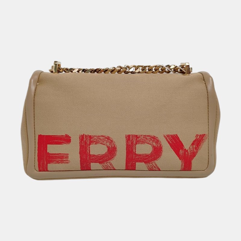 BURBERRY Lola 小號 卡其色織物絎縫斜挎包單肩包 金色五金-4