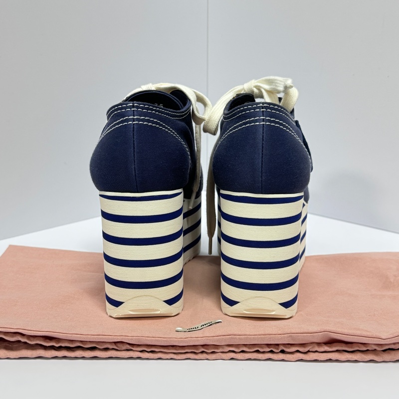 (全新品🎁) Miu Miu 千金運動風 增高休閒鞋 專櫃32000!-4