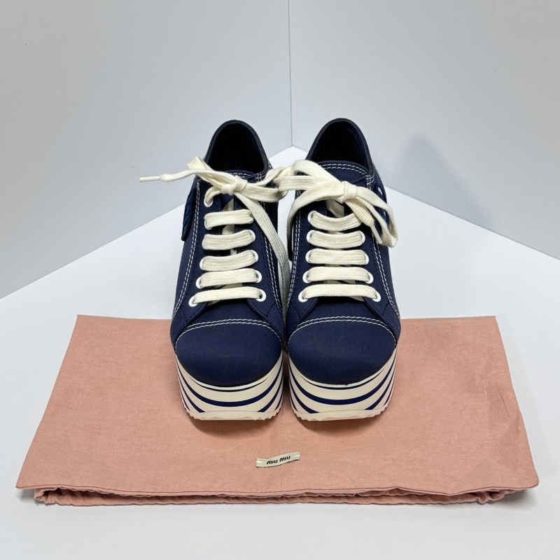 (全新品🎁) Miu Miu 千金運動風 增高休閒鞋 專櫃32000!-5