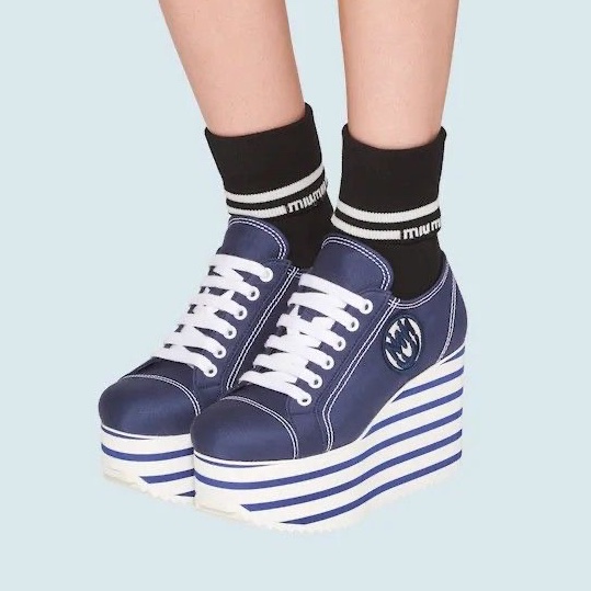 (全新品🎁) Miu Miu 千金運動風 增高休閒鞋 專櫃32000!-8