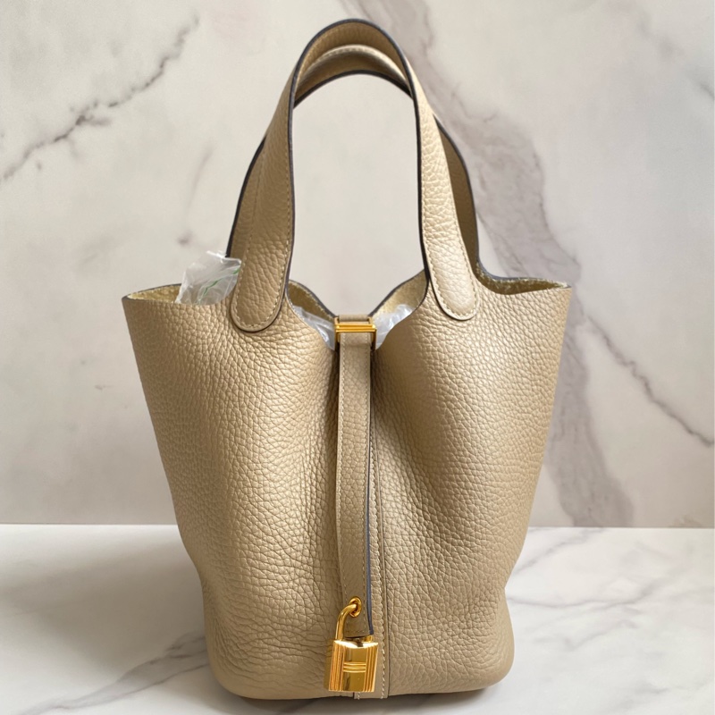 ®️Hermes p18菜籃子 奶茶色-6