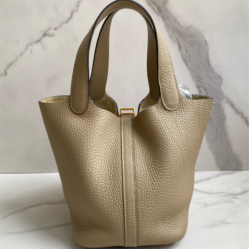 ®️Hermes p18菜籃子 奶茶色-8