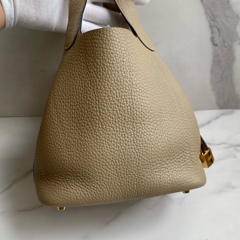 ®️Hermes p18菜籃子 奶茶色-10