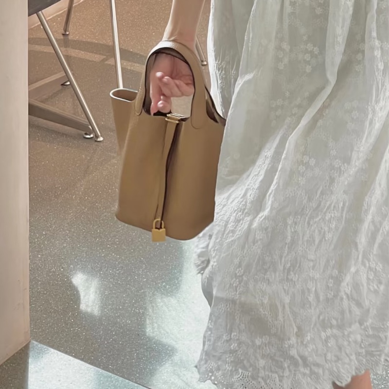 ®️Hermes p18菜籃子 奶茶色-2