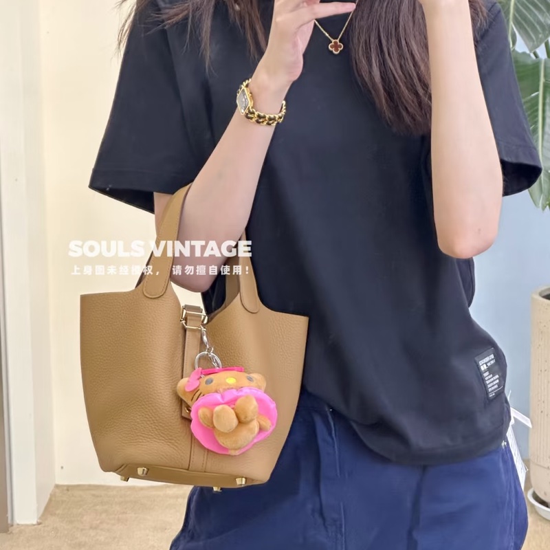 ®️Hermes p18菜籃子 奶茶色-4