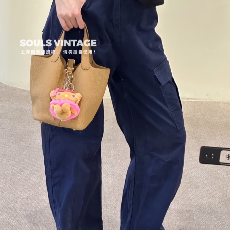 ®️Hermes p18菜籃子 奶茶色-5