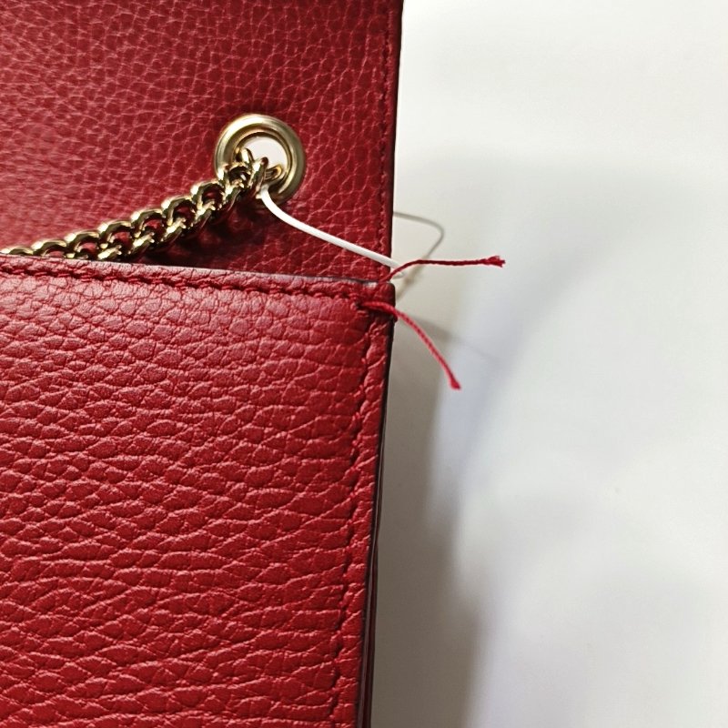 GUCCI Interlocking G 小號 紅色牛皮單肩包斜挎包 金色五金 9.8新-9