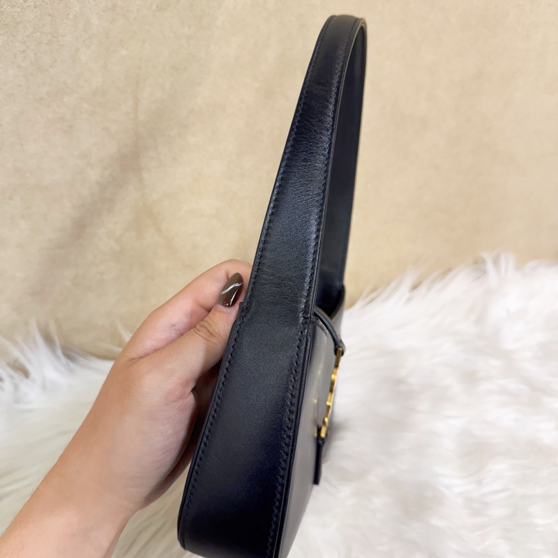 YSL Mini LE5A7 黑滑面牛皮手提包-10