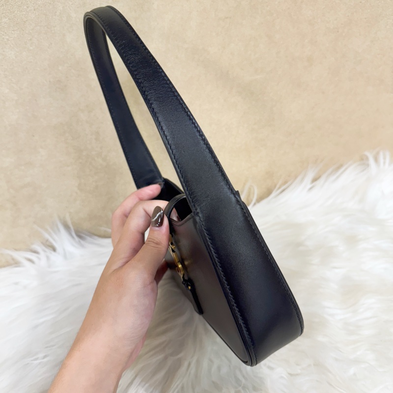 YSL Mini LE5A7 黑滑面牛皮手提包-11