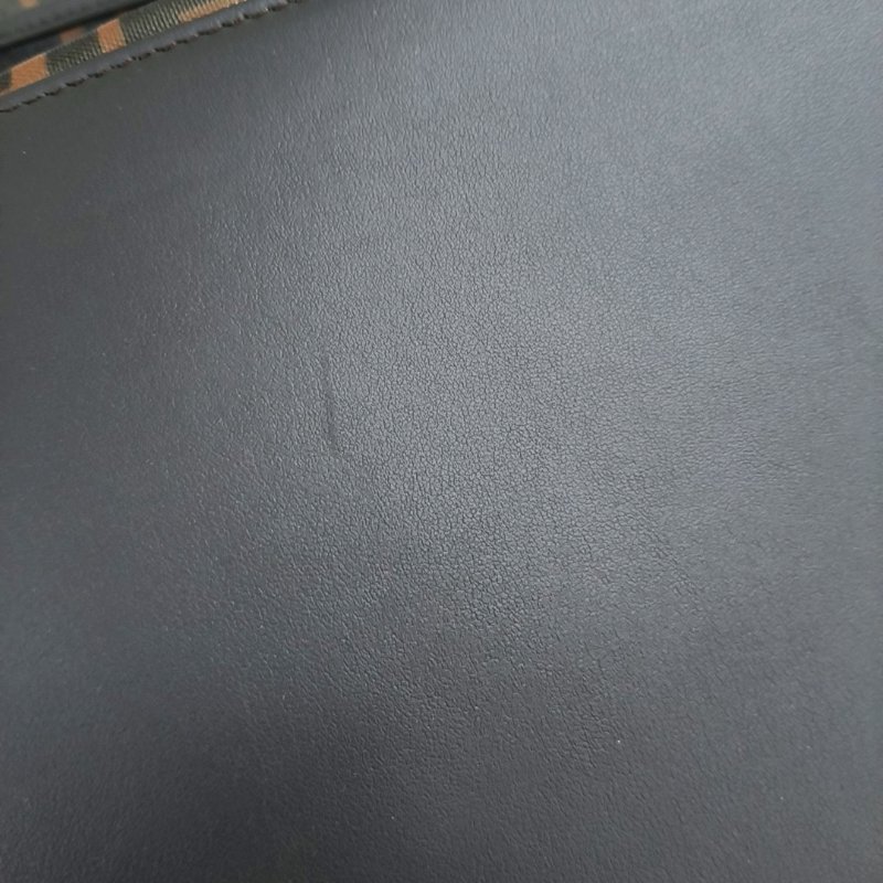 FENDI Runaway 棕色特殊材質雙F老花手提包 銀色五金-8