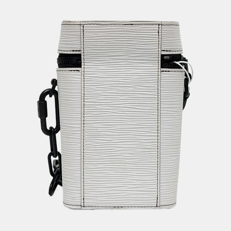 LOUIS VUITTON PHONE BOX 白色EPI牛皮水波紋相機包單肩包手提包斜挎包 黑色五金-4