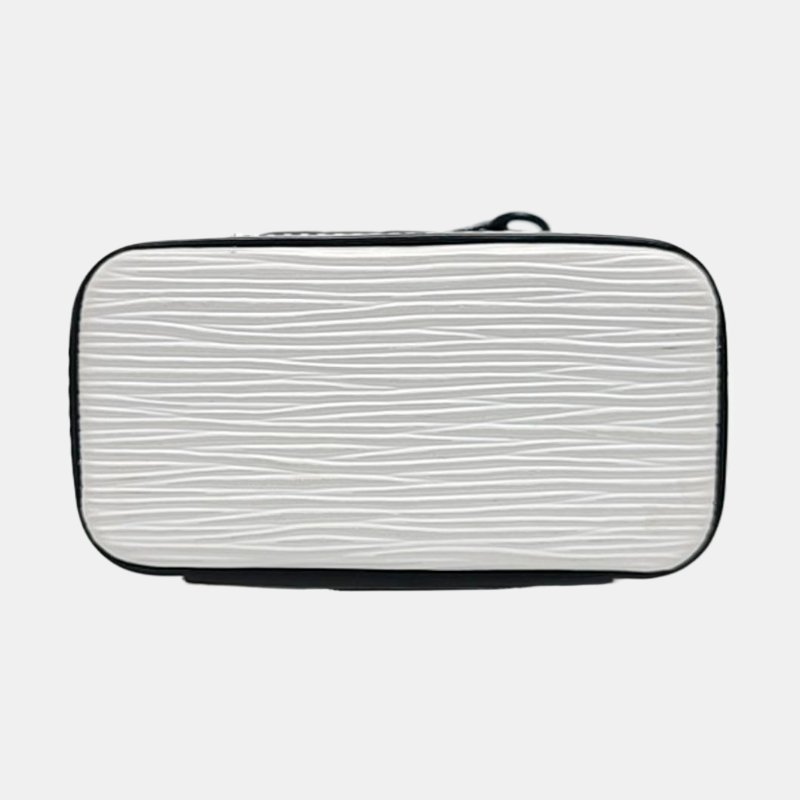 LOUIS VUITTON PHONE BOX 白色EPI牛皮水波紋相機包單肩包手提包斜挎包 黑色五金-5