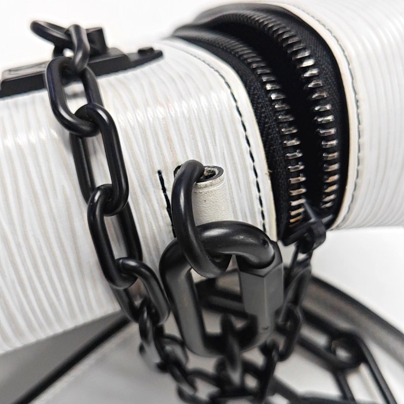 LOUIS VUITTON PHONE BOX 白色EPI牛皮水波紋相機包單肩包手提包斜挎包 黑色五金-9