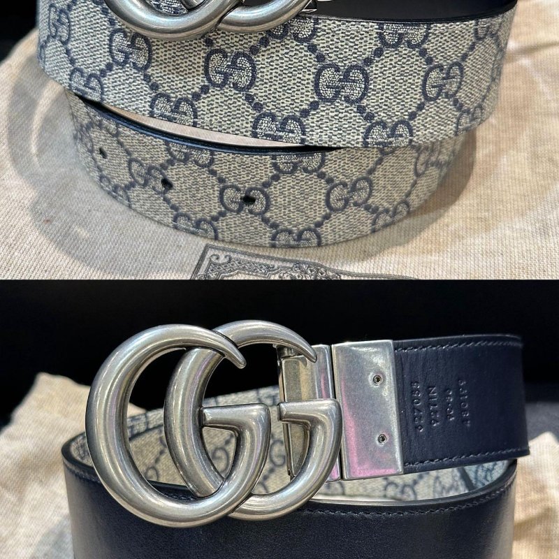 💎Han's house精品服飾💎GUCCI 古馳 金屬 老花 雙面用 腰帶 皮帶 寬3.6cm 原價18500-0